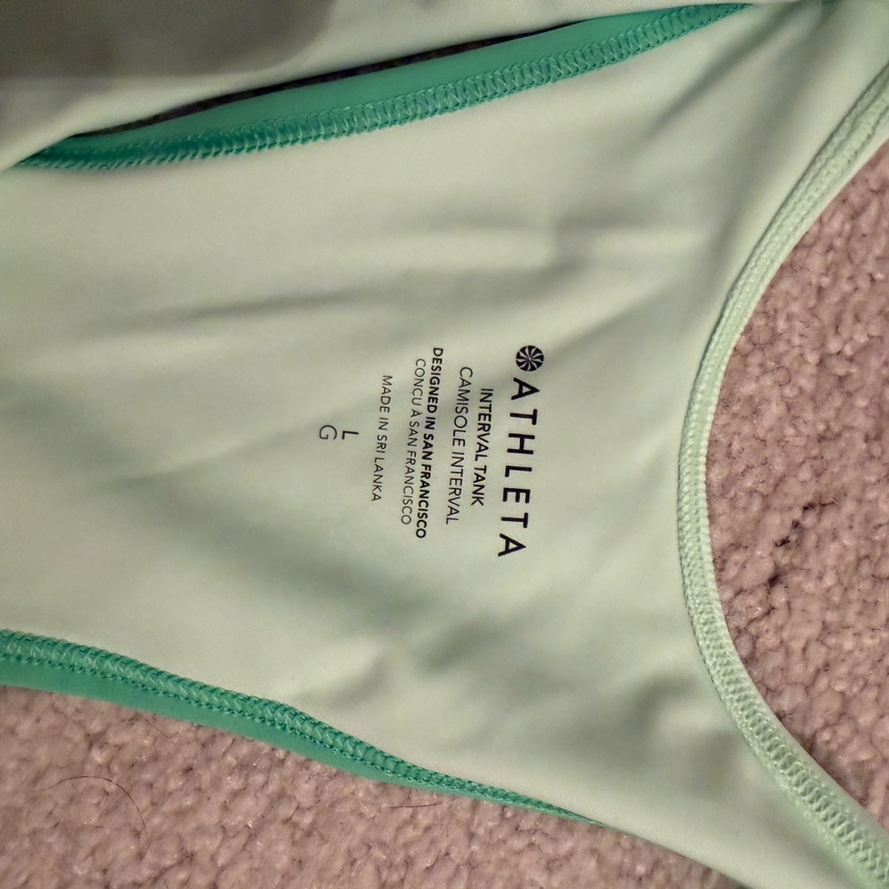 Athleta Light Green Racerback Tank - Picture 2 of 2
